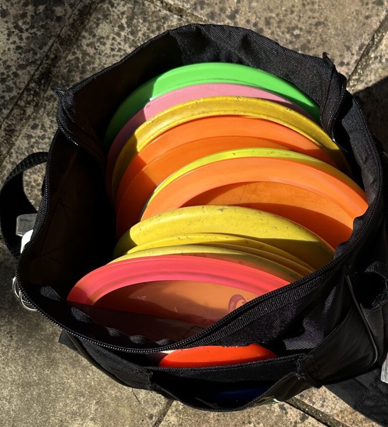 disc golf bag with discs