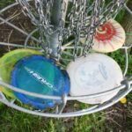 Golf discs in basket