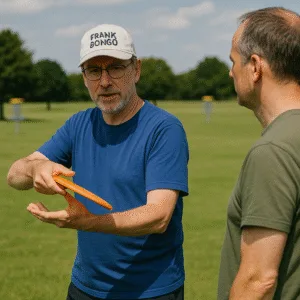 Playing disc golf with beginners
